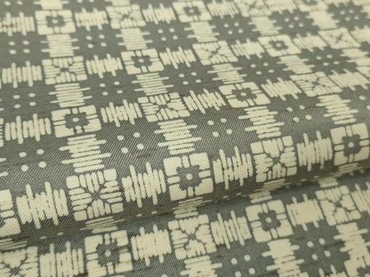 平和屋着物▽極上 石川県指定無形文化財 牛首紬 白山工房 手織り 単衣 格子 証紙付き 逸品 DZAA8717kh5