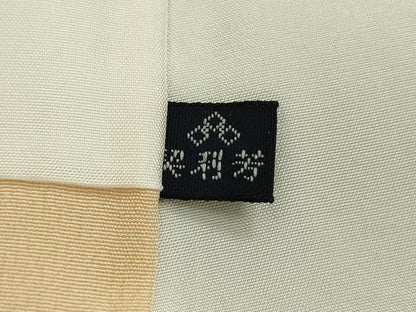 平和屋本店■極上　綿薩摩　東郷織物謹製　手織絣　實篤　純綿織物　薄香色地　証紙付き　逸品　未使用　DZAA8719kh5