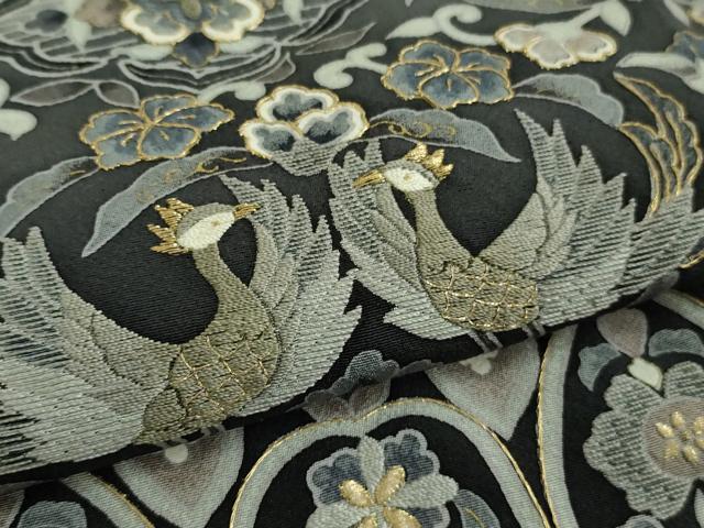 平和屋本店■極上　中国三大刺繍　スワトウ刺繍　汕頭刺繍　訪問着　双鳥更紗花文　暈し染め　金糸　逸品　未使用　DZAA8727kh5