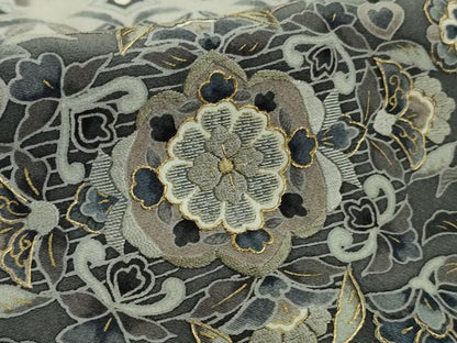 平和屋本店■極上　中国三大刺繍　スワトウ刺繍　汕頭刺繍　訪問着　双鳥更紗花文　暈し染め　金糸　逸品　未使用　DZAA8727kh5