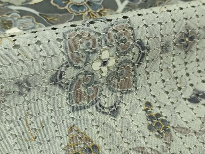 平和屋本店■極上　中国三大刺繍　スワトウ刺繍　汕頭刺繍　訪問着　双鳥更紗花文　暈し染め　金糸　逸品　未使用　DZAA8727kh5