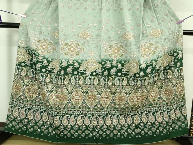 平和屋本店■極上　中国三大刺繍　スワトウ刺繍　汕頭刺繍　総刺繍　訪問着　花唐草文　暈し染め　金糸　逸品　DZAA8731kh5