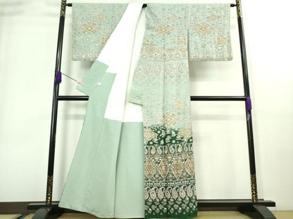 平和屋本店■極上　中国三大刺繍　スワトウ刺繍　汕頭刺繍　総刺繍　訪問着　花唐草文　暈し染め　金糸　逸品　DZAA8731kh5