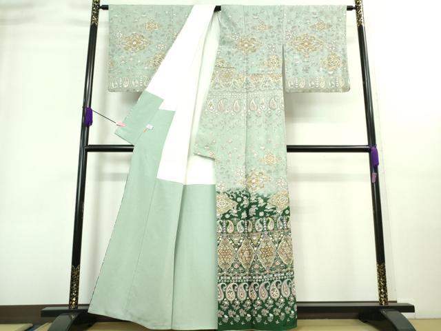 平和屋本店■極上　中国三大刺繍　スワトウ刺繍　汕頭刺繍　総刺繍　訪問着　花唐草文　暈し染め　金糸　逸品　DZAA8731kh5