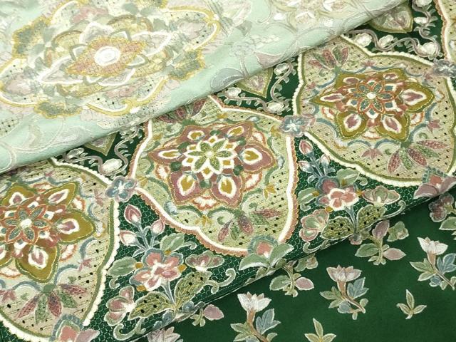 平和屋本店■極上　中国三大刺繍　スワトウ刺繍　汕頭刺繍　総刺繍　訪問着　花唐草文　暈し染め　金糸　逸品　DZAA8731kh5