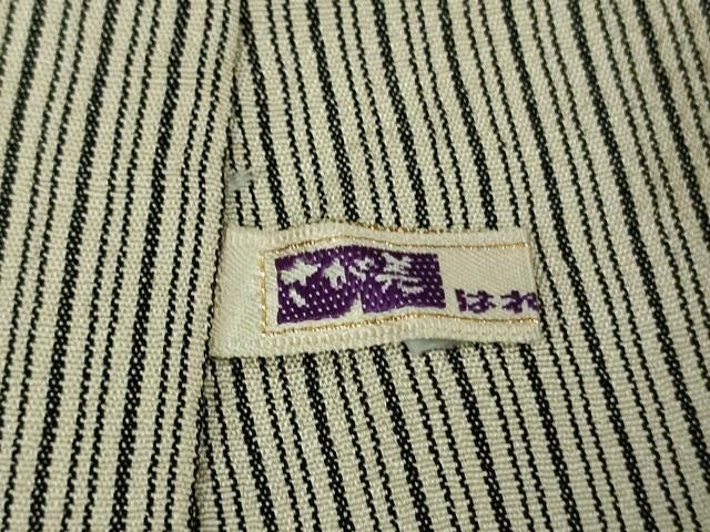 平和屋着物■極上　男性　お召　単衣　縞　さが美扱い　逸品　DZAA8737kh5