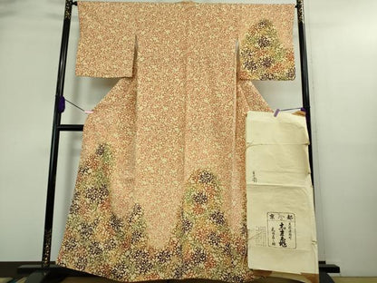 平和屋本店■極上　銀座　志ま亀　訪問着　糸菊　鬼しぼ縮緬　たとう紙付き　逸品　DZAA8739kh5