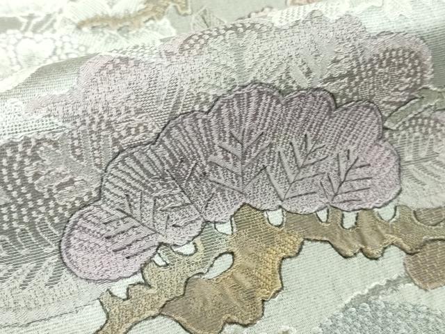 平和屋本店■極上　山岡古都・古都染人　染織美術品　薬墨染　天目織　お召　訪問着　松竹梅　逸品　DZAA8744kh5