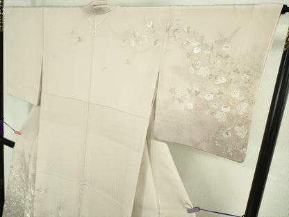 平和屋本店■極上　山口美術織物 皇室 伊勢神宮御用 西陣織 訪問着 刺繍 寿光織 光琳菊花文　薄桜色地　暈し染め　金糸　逸品　DZAA8748kh5