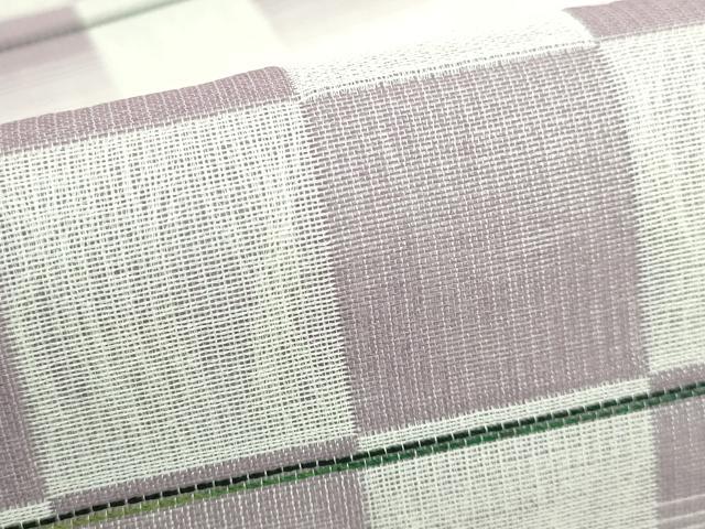 平和屋着物●極上 全通柄袋帯 スリーシーズン帯 ぜんまい紬 市松横段文 逸品 DZAA8750kh5