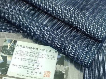 平和屋着物＊極上 夏物 藍造り国選定無形文化財 藍師・佐藤昭人 藍染師・中西秀典 九寸名古屋帯 証紙・反端付き 逸品 未使用 DZAA8756kh5