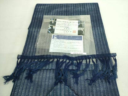 平和屋着物＊極上 夏物 藍造り国選定無形文化財 藍師・佐藤昭人 藍染師・中西秀典 九寸名古屋帯 証紙・反端付き 逸品 未使用 DZAA8756kh5