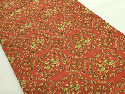平和屋着物●極上　龍村美術織物　九寸開き名古屋帯　鴛鴦唐草文錦　逸品　DZAA8763kh5