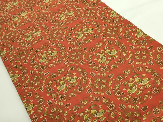 平和屋着物●極上　龍村美術織物　九寸開き名古屋帯　鴛鴦唐草文錦　逸品　DZAA8763kh5