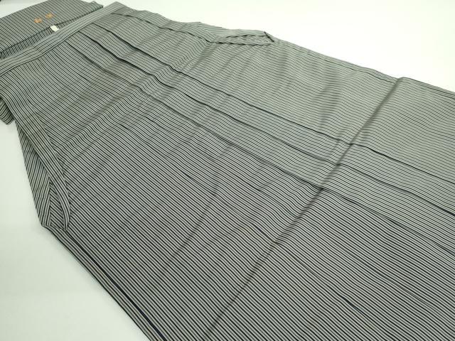 平和屋本店■極上　男性　人間国宝　甲田綏郎　精好仙台平　馬乗り袴　縞　逸品　DZAA8844kh5