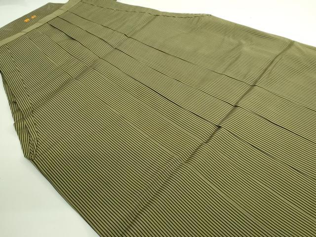 平和屋着物＊極上 夏物 男性 創業100年 毘龍織 安部吉 馬乗り袴 縦絽 縞 逸品 DZAA8848kh5
