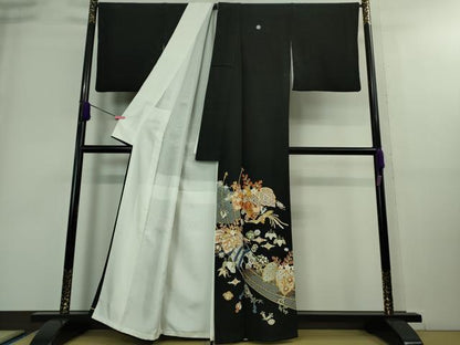 平和屋本店■極上　創業460年・千總　黒留袖　駒刺繍　桐花　宝尽くし　金彩　高島屋扱い　逸品　DZAA8852kh5