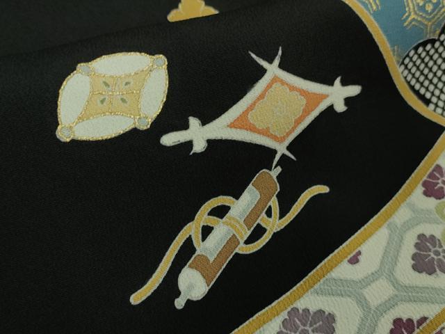 平和屋本店■極上　創業460年・千總　黒留袖　駒刺繍　桐花　宝尽くし　金彩　高島屋扱い　逸品　DZAA8852kh5