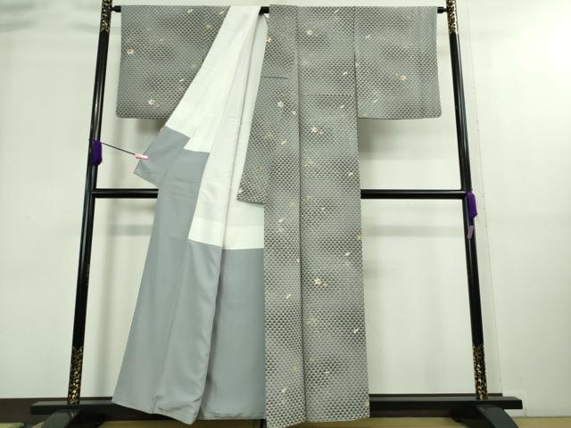 平和屋本店■極上　池田重子コレクション　小紋　蜘蛛の巣　クモ　楓　銀杏　イチョウ　暈し染め　逸品　DZAA8854kh5