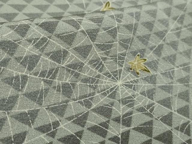 平和屋本店■極上　池田重子コレクション　小紋　蜘蛛の巣　クモ　楓　銀杏　イチョウ　暈し染め　逸品　DZAA8854kh5
