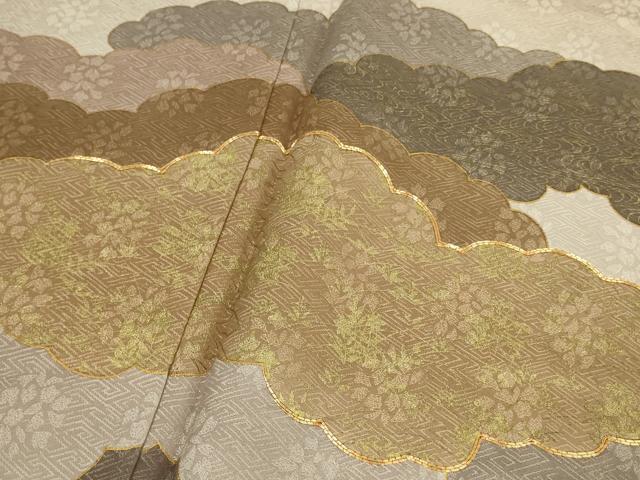 平和屋本店■極上　皇室献上作家　藤井寛　訪問着　駒刺繍　雲重ね　薄柿色地　金彩　さが美扱い　逸品　DZAA8856kh5