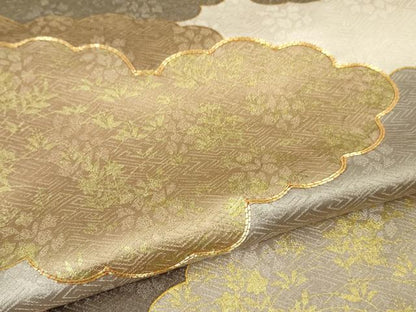 平和屋本店■極上　皇室献上作家　藤井寛　訪問着　駒刺繍　雲重ね　薄柿色地　金彩　さが美扱い　逸品　DZAA8856kh5