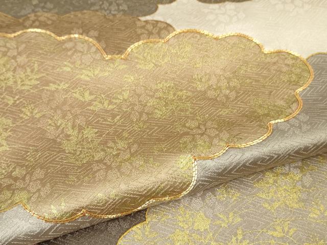 平和屋本店■極上　皇室献上作家　藤井寛　訪問着　駒刺繍　雲重ね　薄柿色地　金彩　さが美扱い　逸品　DZAA8856kh5
