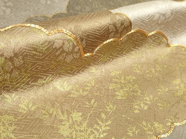 平和屋本店■極上　皇室献上作家　藤井寛　訪問着　駒刺繍　雲重ね　薄柿色地　金彩　さが美扱い　逸品　DZAA8856kh5