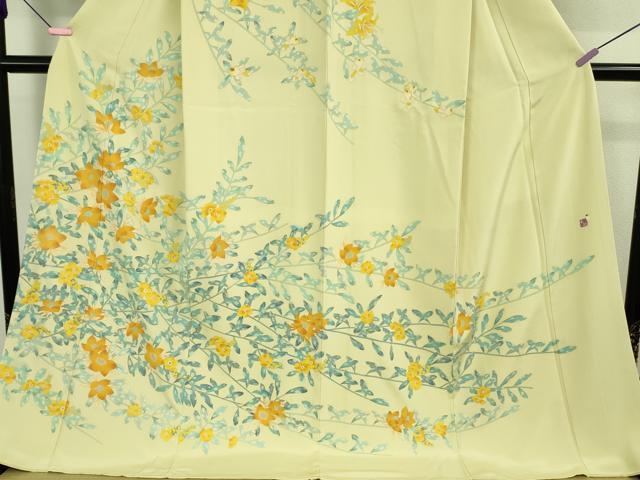 平和屋本店■極上　京友禅作家　高瀬川美紀　訪問着　金木犀　キンモクセイ　女郎花色地　三越扱い　ロング丈　逸品　DZAA8859kh5