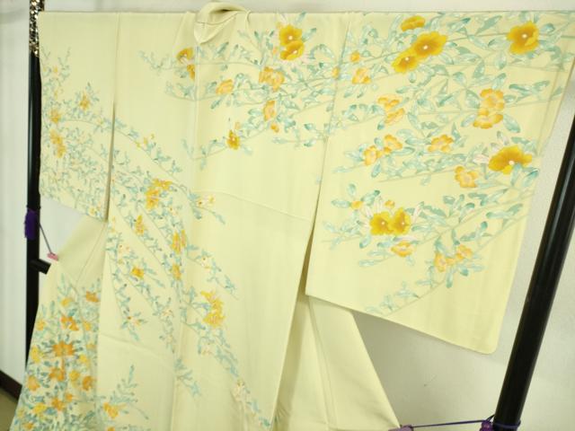 平和屋本店■極上　京友禅作家　高瀬川美紀　訪問着　金木犀　キンモクセイ　女郎花色地　三越扱い　ロング丈　逸品　DZAA8859kh5