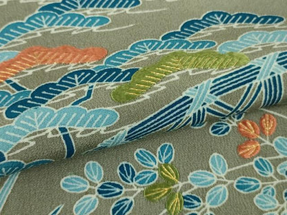 平和屋本店■極上　人間国宝　五代　田畑喜八　色留袖　刺繍　藍　風景花文　生壁色地　金彩　逸品　DZAA8861kh5