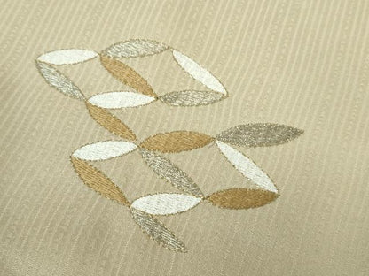 平和屋本店■極上　銀座もとじ　長羽織　刺繍　亜麻色地　暈し染め　金銀糸　羽織紐・たとう紙付き　逸品　DZAA8865kh5