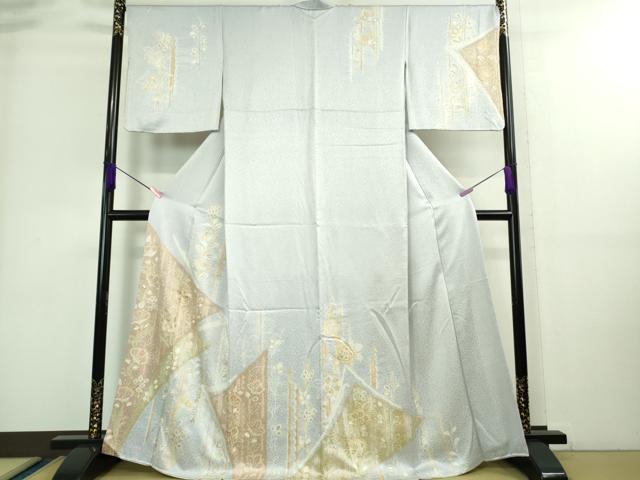 平和屋本店■極上　創業460年・千總　訪問着　草花文　月白色地　金彩　逸品　DZAA8872kh5