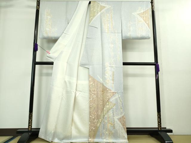 平和屋本店■極上　創業460年・千總　訪問着　草花文　月白色地　金彩　逸品　DZAA8872kh5