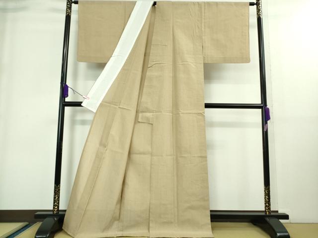 平和屋着物＊極上 夏物 細美上布 伝統工芸士 阿部茂良 苧麻 色無地 枯色 証紙付き 逸品 DZAA8883kh5