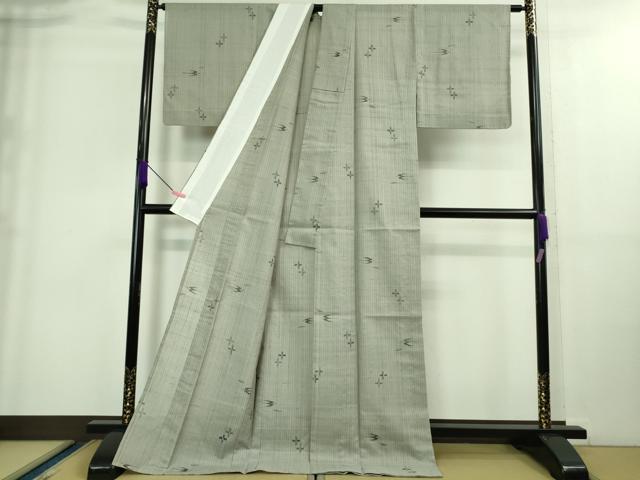平和屋着物＊極上 夏物 絹芭蕉 紗紬 絣文様 豆がら茶色地 ロング丈 証紙付き 逸品 DZAA8884kh5