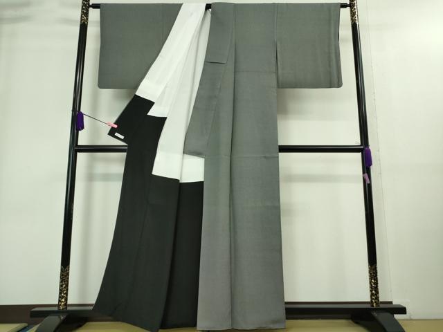 平和屋着物■極上　江戸小紋　行儀　黒×素鼠色　逸品　DZAA8911kh5