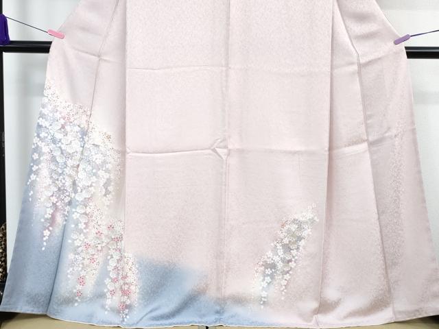 平和屋本店■極上 ブライダルファッションデザイナー桂由美 訪問着 長襦袢セット 暈し染め 金銀彩 銀通し地 反端付 逸品 未使用DZAA8920kh5