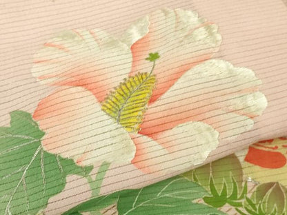 平和屋本店＊極上 夏物 アンティーク 大正ロマン 振袖 絽 手刺繍 草花文 金銀糸 逸品 DZAA8931kh5