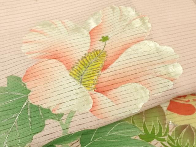 平和屋本店＊極上 夏物 アンティーク 大正ロマン 振袖 絽 手刺繍 草花文 金銀糸 逸品 DZAA8931kh5