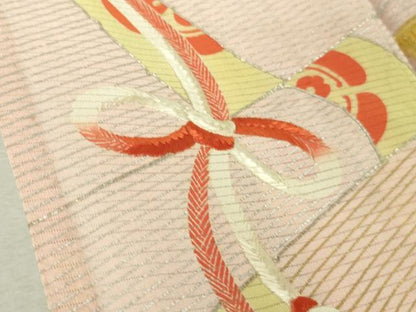 平和屋本店＊極上 夏物 アンティーク 大正ロマン 振袖 絽 手刺繍 草花文 金銀糸 逸品 DZAA8931kh5