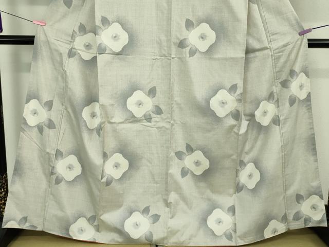 平和屋本店■極上　本場大島紬　白大島紬　桑原織物 二代目　桑原啓之介　椿　アンコ　証紙付き　逸品　DZAA8937kh5