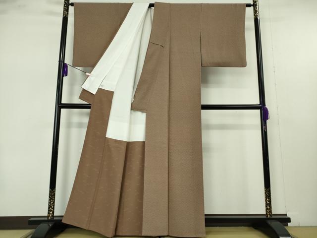平和屋本店●極上　人間国宝 小宮康孝　江戸小紋　笹文　梅染色地　逸品　DZAA9370kh6