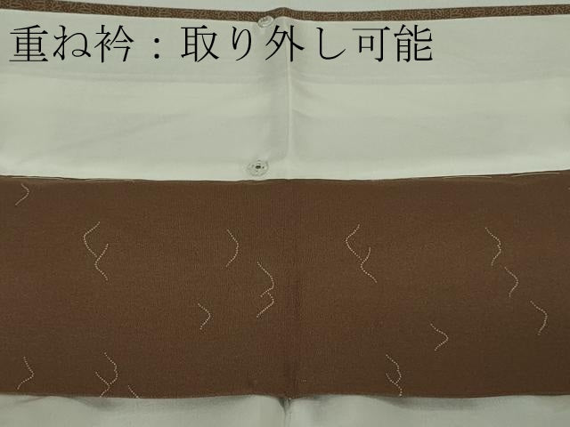 平和屋本店●極上　人間国宝 小宮康孝　江戸小紋　笹文　梅染色地　逸品　DZAA9370kh6