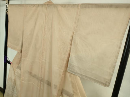 平和屋着物▽極上 訪問着 無双 紗袷 紗×紗 ロング丈 流水に鮎 洗柿色地 暈し染め 金銀彩 逸品 未使用 DZAA8941kh5