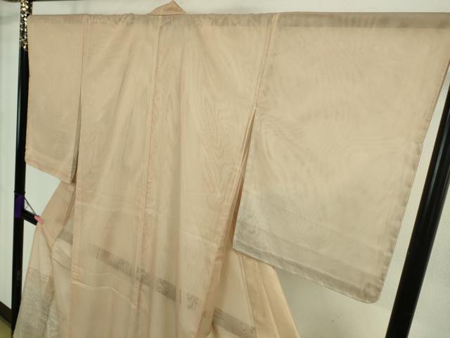 平和屋着物▽極上 訪問着 無双 紗袷 紗×紗 ロング丈 流水に鮎 洗柿色地 暈し染め 金銀彩 逸品 未使用 DZAA8941kh5