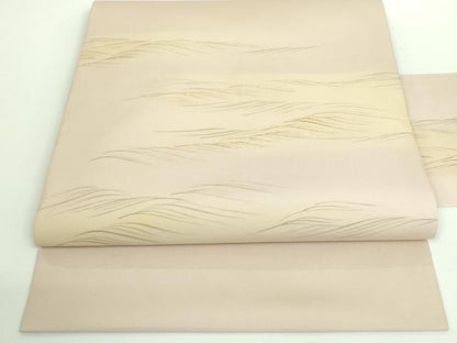 平和屋着物●極上　銀座きしや　塩瀬　九寸名古屋帯　刺繍　霞文　金糸　たとう紙付き　逸品　DZAA8974kh5