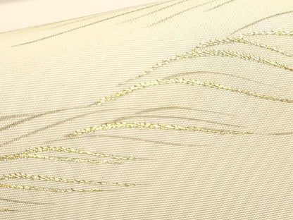 平和屋着物●極上　銀座きしや　塩瀬　九寸名古屋帯　刺繍　霞文　金糸　たとう紙付き　逸品　DZAA8974kh5