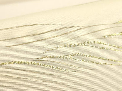 平和屋着物●極上　銀座きしや　塩瀬　九寸名古屋帯　刺繍　霞文　金糸　たとう紙付き　逸品　DZAA8974kh5