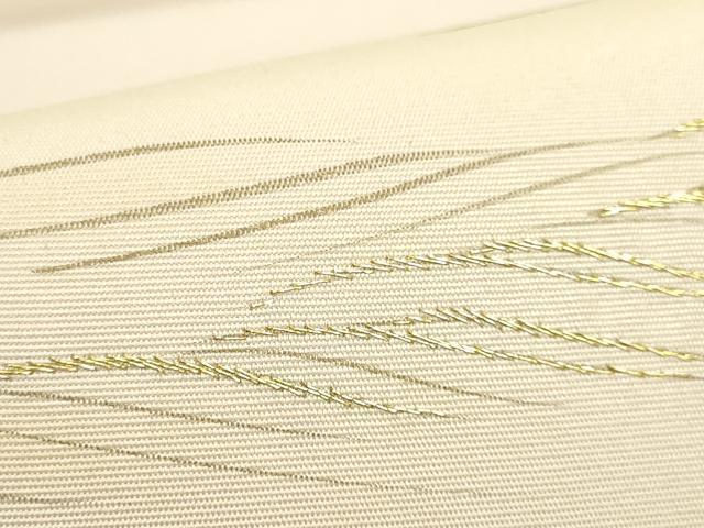 平和屋着物●極上　銀座きしや　塩瀬　九寸名古屋帯　刺繍　霞文　金糸　たとう紙付き　逸品　DZAA8974kh5